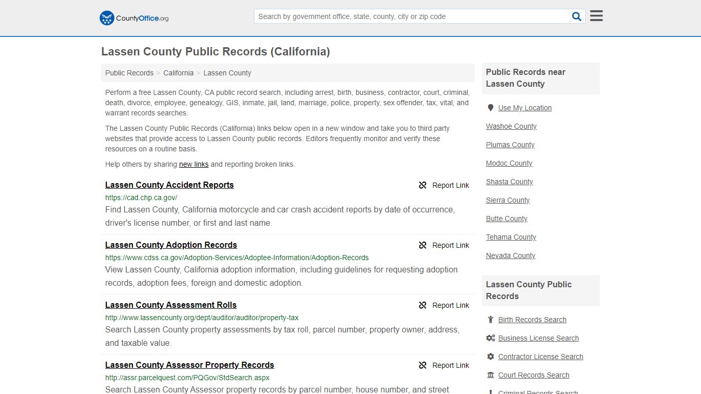 Public Records - Lassen County, CA (Business, Criminal ...