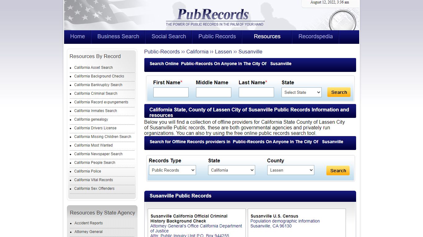 Susanville, Lassen County, California Public Records