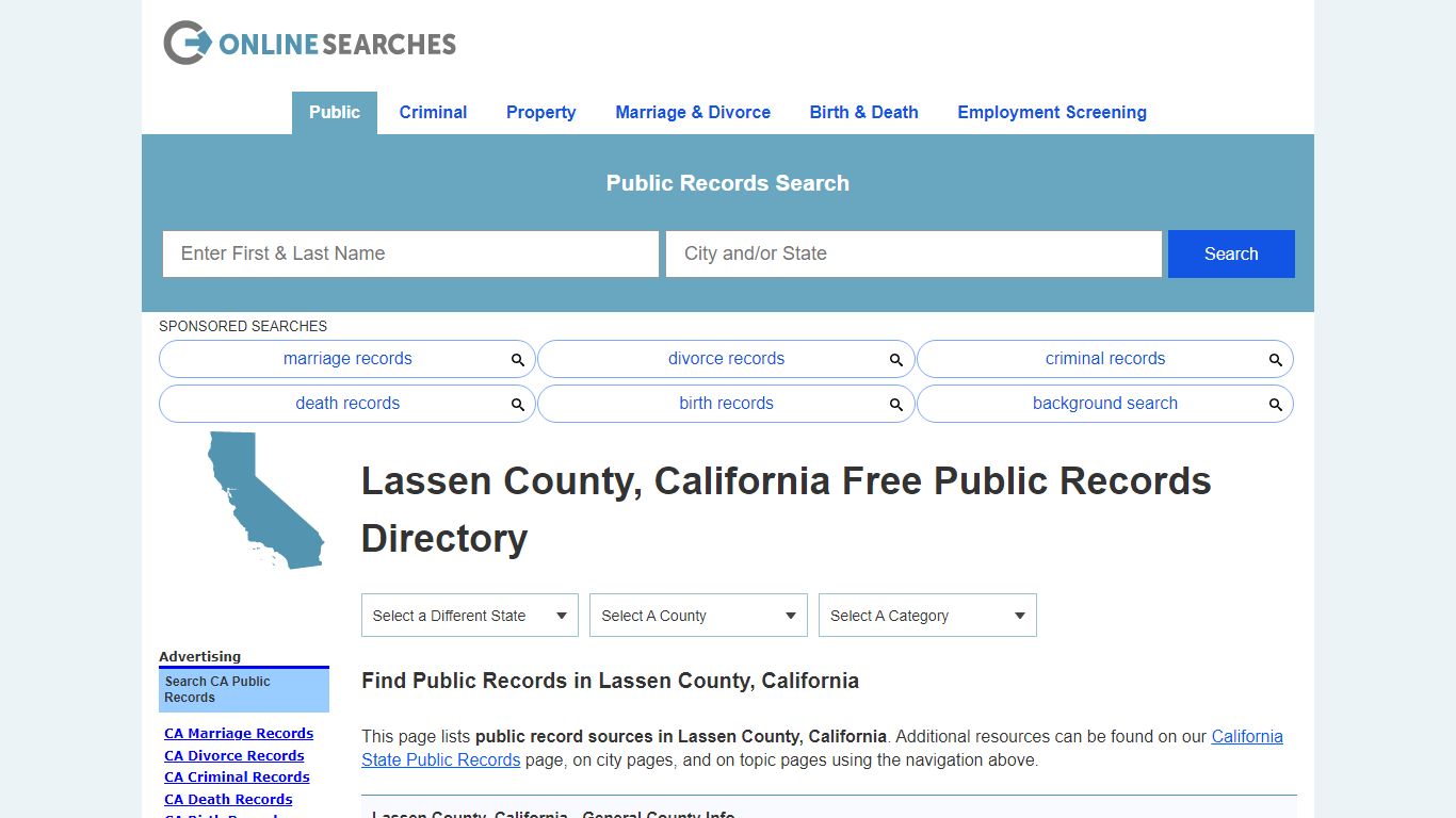 Lassen County, California Public Records Directory