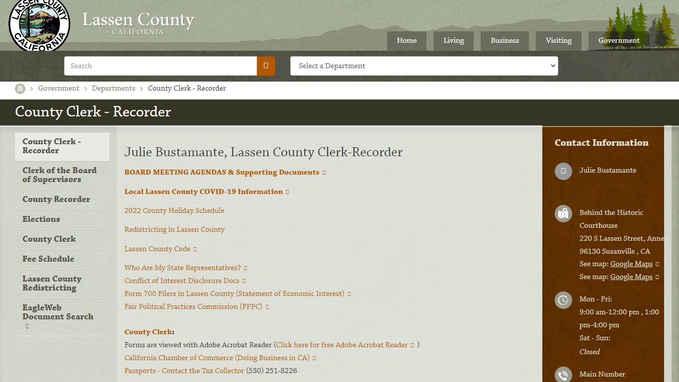 County Clerk - Recorder | Lassen County